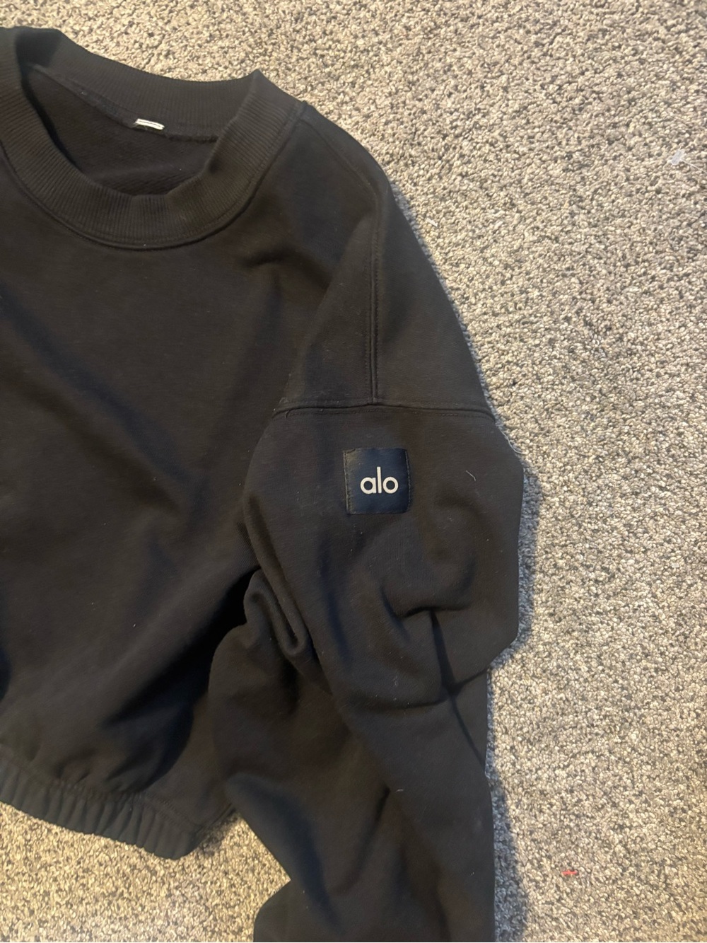 Alo Cropped Black Sweatshirt